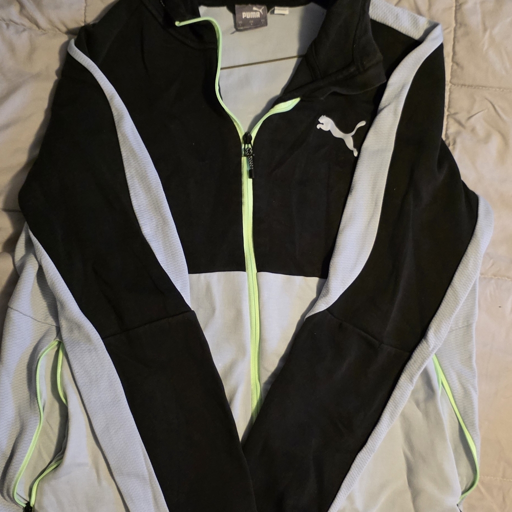 Puma Black Jacket with Subtle Green Details